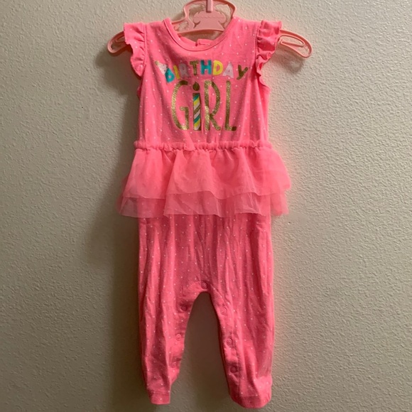 Carter’s Birthday Girl Romper 9 Months Pink Tutu Snaps Just One You Ruffles - Picture 3 of 6